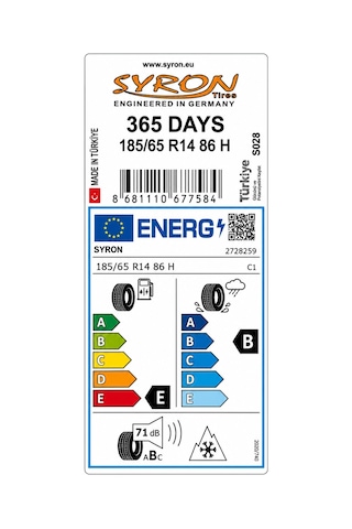 Syron 365 185/65 R14 86H S028 Kış Lastiği 2026