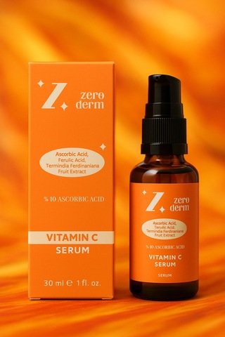 Alkolsüz Leke Karşıtı Aydınlatıcı Vitamin C Serum Ascorbic Asit, Ferulic Asit 30 Ml