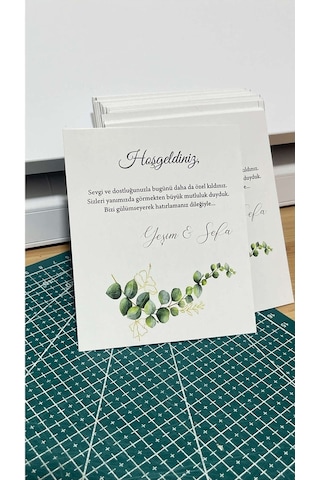 Hoşgeldiniz Nişan,nikah,düğün Kartı 9x12 Cm 63 Adet