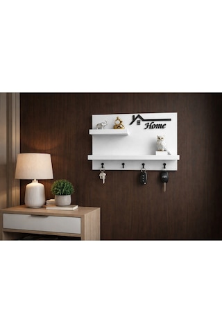 Dekoratif Duvar Anahtarlık Askısı Ve Raf 4 Kancalı Ahşap Anahtar Askılığı Modern Home Yazılı Organizer Ev Ve Ofis Düzenleyici Anahtarlık Rafı Standart