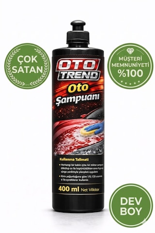 Oto Trend Oto Şampuanı 400 Ml Yoğun Köpük, Güçlü Temizlik Ve Parlaklık