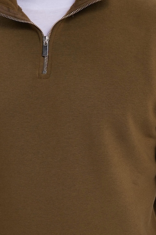 Tudors Unisex Relax Fit Rahat Kesim Pamuklu İçi Polarlı Yarım Fermuarlı Yeşil Dik Yaka Sweatshirt-35164 Yeşil
