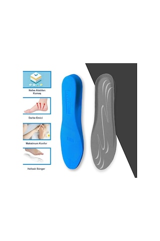 Blue Gel Yumuşak Memory Foam, Sneaker İçin Erkek Tabanlık 186-mm Standart