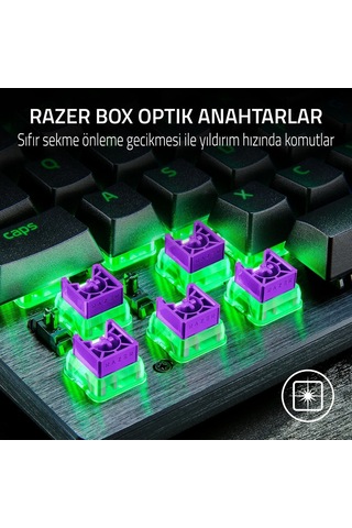 Huntsman V3 X Tenkeyless Mor Anahtar - Espor İçin Optik Klavye - Sayısal Tuş Takımı Tasarımı Yok - Programlanab