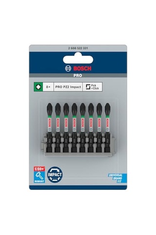 Professional Accessories 2608522331-tornavida Ucu "set" Impact Control Pz2 50 Mm 8-parça, 0 W, 0 V