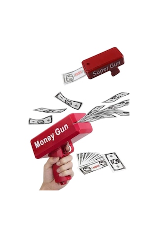 Para Dolar Atma Makinası Super Money Gun Para Saçma Fırlatma Tabancası "