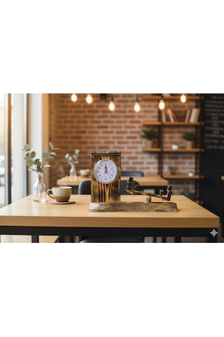 Ahşap Tahterevallili Masa Saati - El Yapımı Nostaljik Tasarım Ahşap