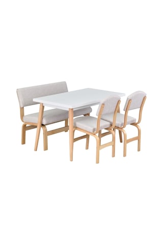 Vilinze Ege Sandalye Ve Bank Avanos Ahşap Mdf Mutfak Masası Takımı - 70x120 Cmtk-avns-70120-nb-ege19n-peri50n-sbeyaz Kırık Beyaz