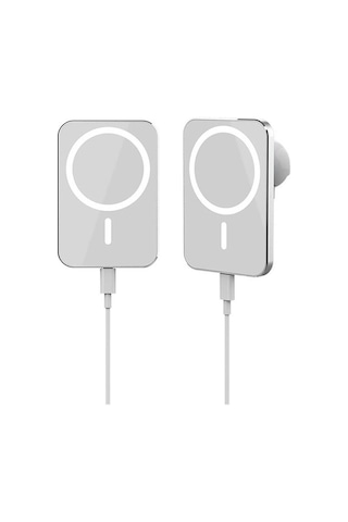 Magsafe 15w Kablosuz Şarj Alet Araç Içi Izgara Telefon Tutucu Manyetik Magsafe Kablosuz Wireless Araç Şarjı Beyaz