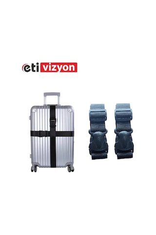 Etivizyon Valiz Bavul Emniyet Kemeri 2 Adet Siyah