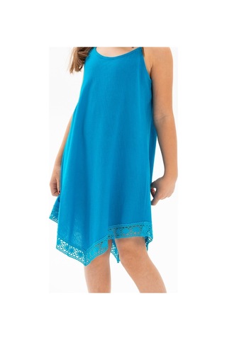 Çağla Şile Bezi Kız Çocuk Elbise Turkuaz Trkz