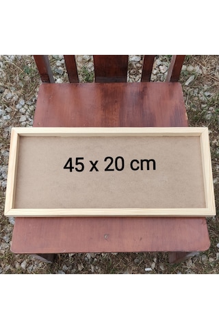 45x20cm Ham Ahşap Çerçeveli Pano Camsız - Arkalık Sabit