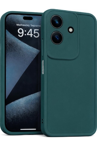 Realme C61 Uyumlu Kamera Çıkıntılı Mat Silikon Telefon Kılıfı Yeşil