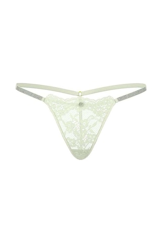 Victoria's Secret Twinkle Silver Dantelli V-string Külot Fildişi