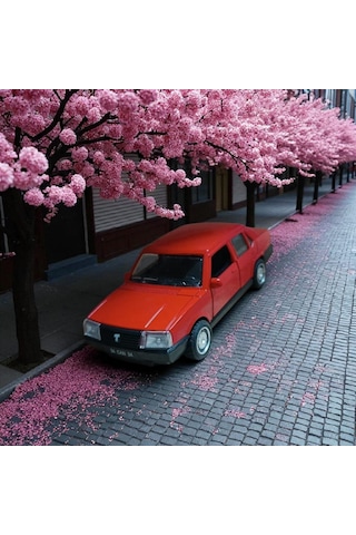 Nostaljik Metal Çek Bırak Kırmızı Tofaş Şahin Araba Kapılar Açılır Diğer