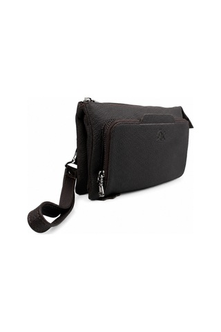 Alphaclub Bag Erkek Hakiki Deri Acı Kahverengi Çok Bölmeli Fermuarlı El Ve Portföy Çantası