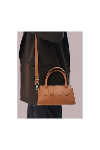 Soylu Çanta Tote Bag Mini Çanta Kadın Omuz Ve El Çantası 20x12x 8 Cm Kahverengi