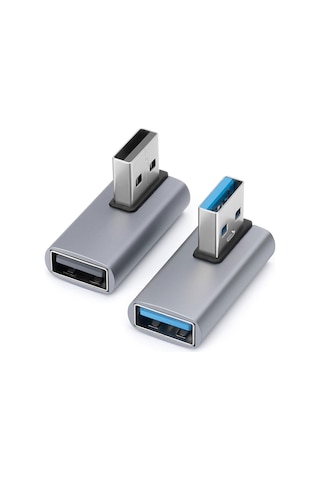 Usb3.0 L Tipi 90 Derece 10 Gbps Dişi Erkek Çevirici Adaptör 2'li Set
