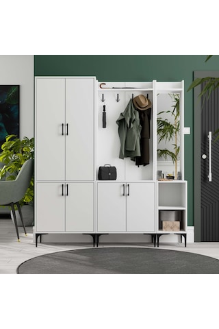 Set 5030-5000-5040 Royal Sağ Aynalı 6 Kapaklı 9 Askılı 2 Raflı Po