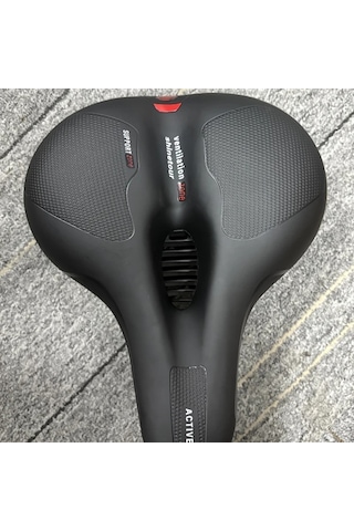 Motion003 Geniş Bisiklet Koltuğu Dağ Büyük Şehir Bisikleti İçin Şok Emici Boşluklu Tasarım Siyah Kırmızı Siyah+kırmızı