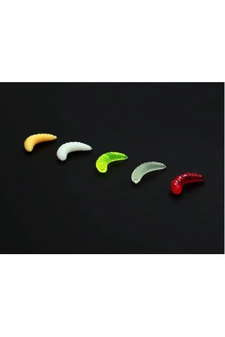 100 Adet 5 Renk - Kutulu - Silikon Balık Yemi Kurtçuk