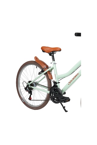 Sarissa Vintage 24" Jant 21 Vites Çelik Kadro V Fren Unisex Şehir Bisikleti Yeşil Kahverengi Lastik Yeşil