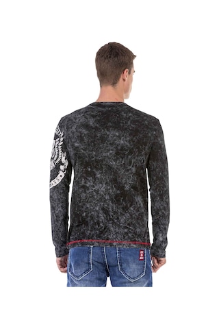 Cipo & Baxx CL476 Neon Desenli Sweatshirt Siyah