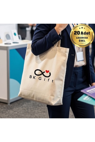 Logonuza Özel 20 Adet Ham Bez Çanta Alt Körüklü 35x40x10 Cm Promosyon Logo Baskılı Ham Bez Çanta Ham Renk