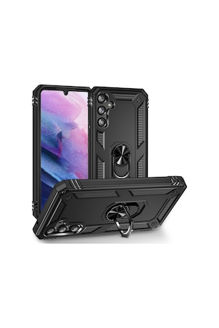 Galaxy A34 Kılıf Zore Vega Yüzüklü Standlı Zırh Kılıf