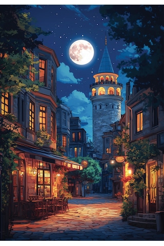 Anatolian 500 Parçalık Puzzle - Dolunayda Galata 3643