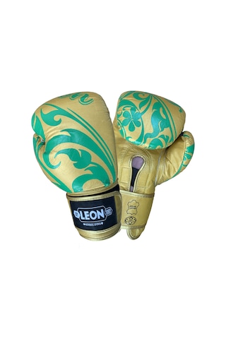 Leon Flower Deri Kick Boks Ve Muay Thai Eldiveni Altın Sarısı Altın