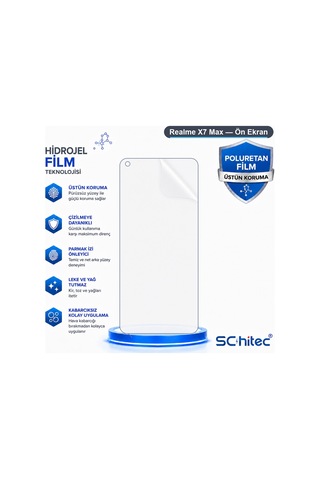 Realme X7 Max Uyumlu Ön Yüzey Nano Şeffaf Hidrojel Ekran Koruyucu 35363803