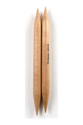Knitpro Double Point Knitting Needles Basix Beech 20cm 15.00mm 35128