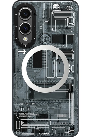 Galaxy S25 Edge Kılıf M-safe Uyumlu Youngkit Technology Serisi Kapak Gri