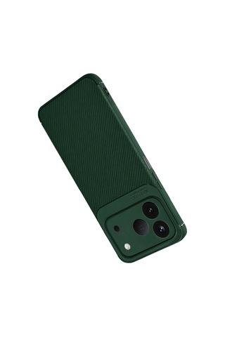 Tecno Spark 50 4g Kılıf Karbon Silikon Case Yeşil