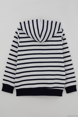 Breeze Erkek Çocuk Hırka Fermuarlı Cepli Kapüşonlu 4-8 Yaş , Beyaz