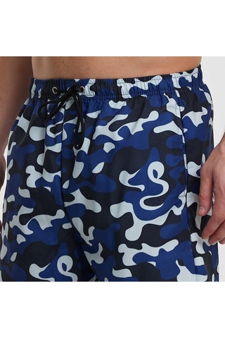 Slazenger REQUIRE IN Erkek Cepli Deniz Şortu Mavi Kamuflaj Mayo