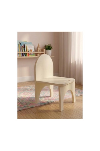 Montessori Mdf Çocuk Sandalyesi, Modern Tasarım, Güvenli Ve Dayanıklı Ahşap Çocuk Sandalyesi Krem