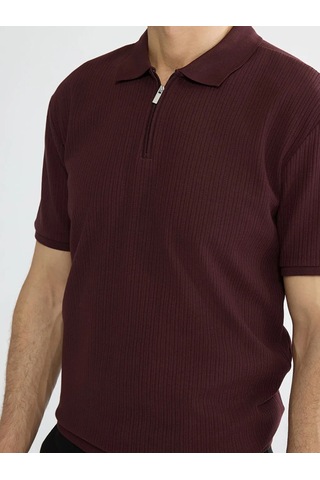 Lc Waikiki Bordo Polo Yaka Fitilli Erkek Triko Tişört