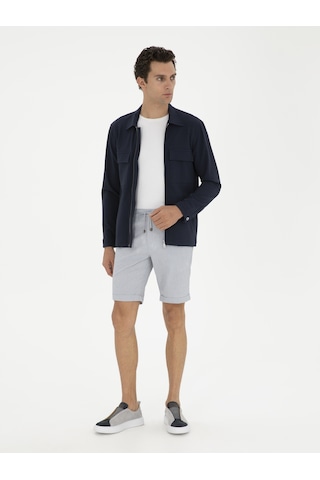 Cacharel Açık Mavi Regular Fit Beli Bağcıklı Şort Denim