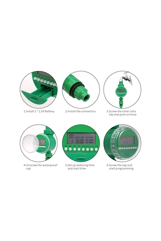 Çıkış Programlanabilir Hortum Musluk Zamanlayıcı 3/4" 1/2" Musluk Otomatik Kablosuz Su Geçidi Bahçe Sulama Sulama Zamanlayıcısı Pil İle Çalışır