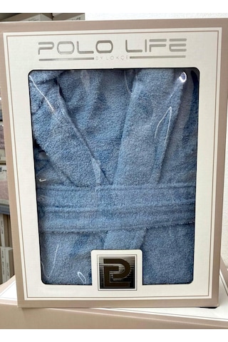 Polo Life Kutulu %100 Pamuk Tek Bornoz Şalyaka-k.mavi Xxl Beden Koyu Mavi