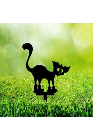 Bahçe Kazığı Demir Metal Kedi Bahçe Süsü