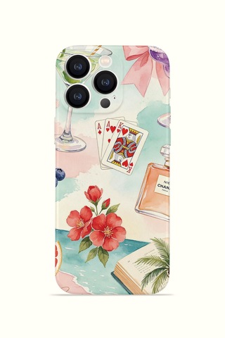 Apple iPhone Uyumlu 16 Pro Vorian İnce Kamera Korumalı Mika Kılıf Mediterranean Holiday Collage Mediterranean Holiday Collage Mika