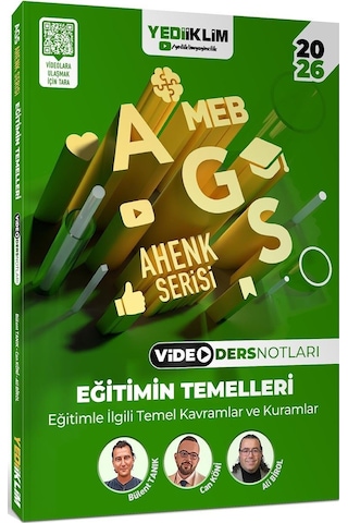 Yediiklim 2026 Meb Ags Ahenk Serisi Eğitimin Temelleri-eğitim Sisteminin Genel Yapısı-mevzuat Anayasa Video Ders Notları Seti 3 Kitap