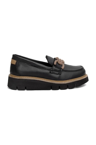 Mammamia D24ya-3205 Hafif Tokalı Deri Kadın Loafer Ayakkabı Bej