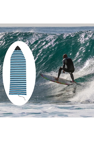 Suntek Elastik Sörf Tahtası Çorap Koruyucu Çanta Saklama 5.0ft-mavi Mavi