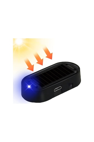 1 Adet Mavi Renk Araba Güneş Enerjili Hırsızlık Önleyici Caydırıcı Alarm Ledi