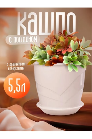 5plast 5,5 L Altlıklı İç Mekan Çiçek Saksısı 339620274