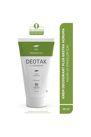 Deotak Plus Ekstra Koruma 7 Güne Kadar Etkili Krem Deodorant 35 ML